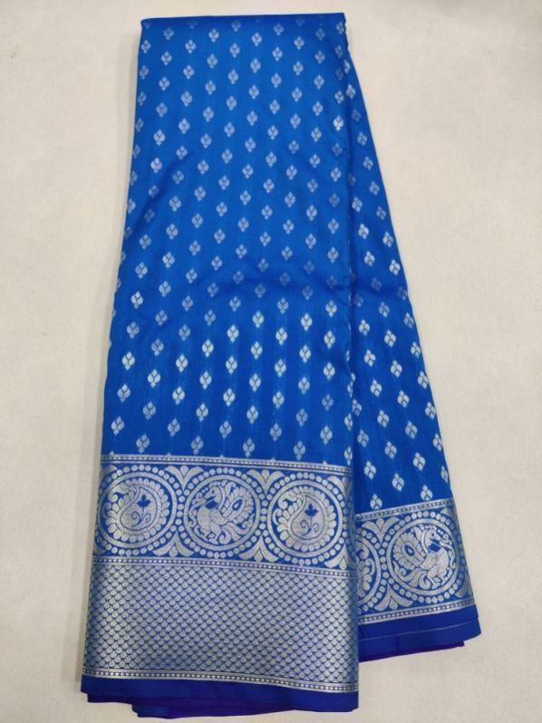Unstitched Printed Ladies Semi Silk Saree, Width : 6 Meter