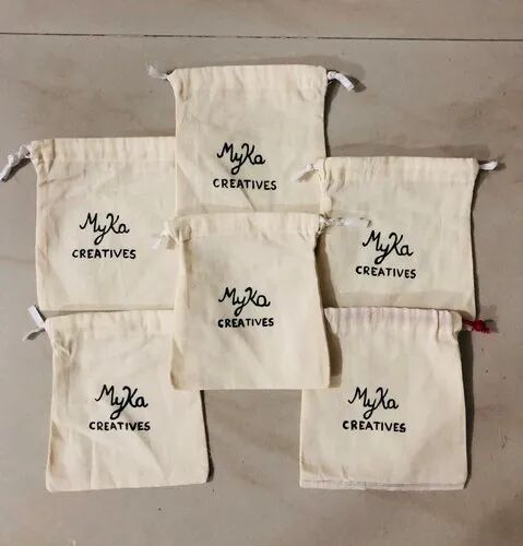 Cotton Drawstring Pouches, Size : Customised