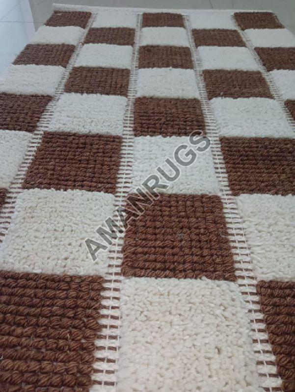 Printed Hand Knotted Woolen Carpets, Size : Standard
