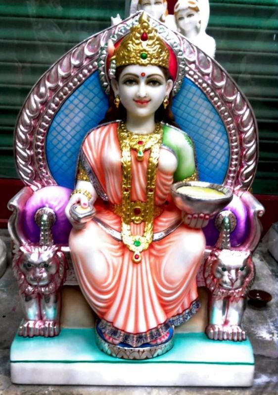 Marble Annapurna Mata Statue, for Worship