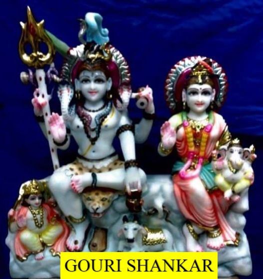 Marble Shiv Parivar Statue, for Temple, Pattern : Painted