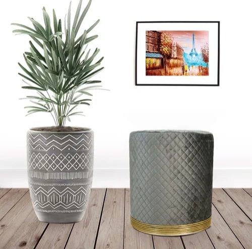 Grey Golden Puff Stool