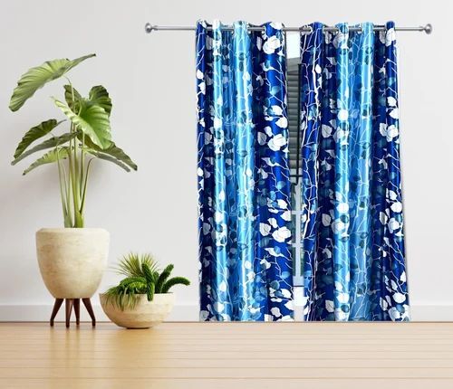 Floral Print Knitting Curtains, Length : 9 Feet