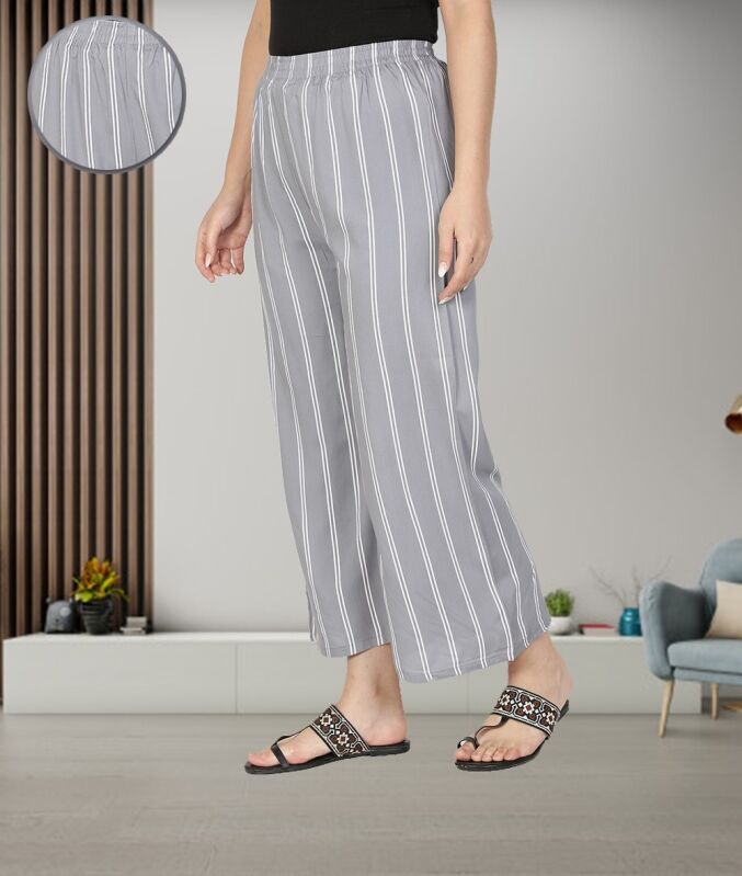 Women Rayon Striped Palazzo