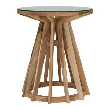 Round Glass Polished wood coffee table, for Restaurant, Hotel, Home, Garden, Style : Modern