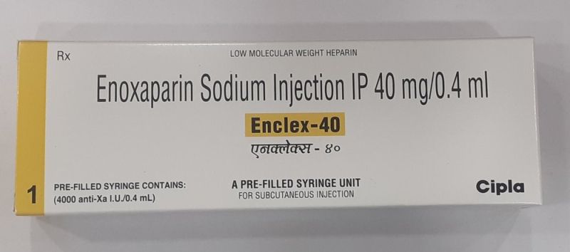 Enoxaparin Sodium 40 mg Injection, Purity : 99%