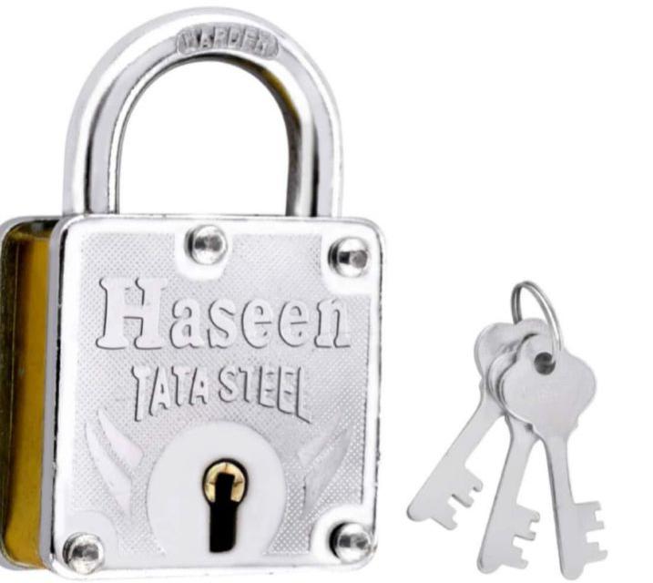 Square Haseen Pad Lock, for Door, Pattern : Plain