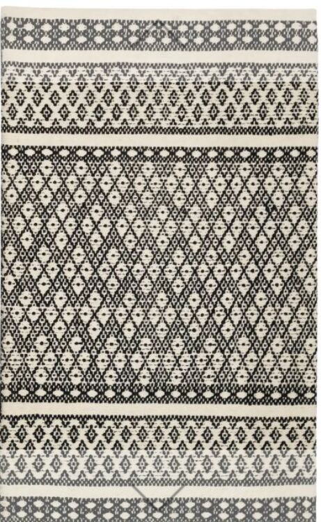 Rectangular cotton dhurrie rug, for Bathroom, Home, Pattern : Lattice