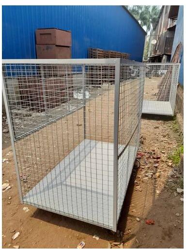 Mild Steel Cage Trolley, Size : L-5'XW-3' inch