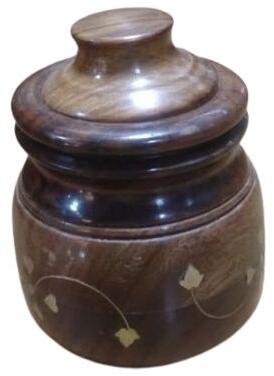 Round Wooden Container, for Spices Storage, Feature : Perfect Shape, Good Quality