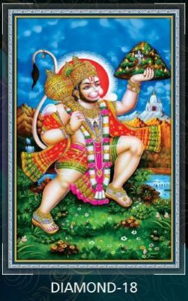 Diamond Collection 2x3 Lord Hanuman Ceramic Poster Tiles