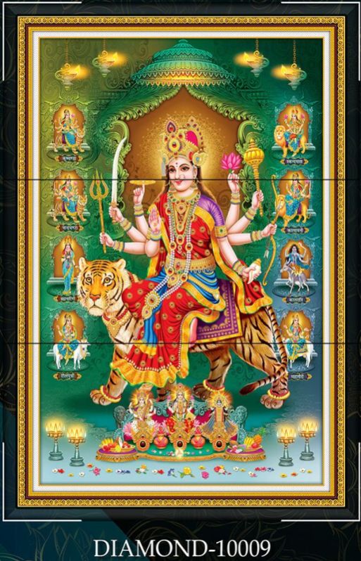 Diamond Collection 6x4 Durga Mata Ceramic Poster Tiles