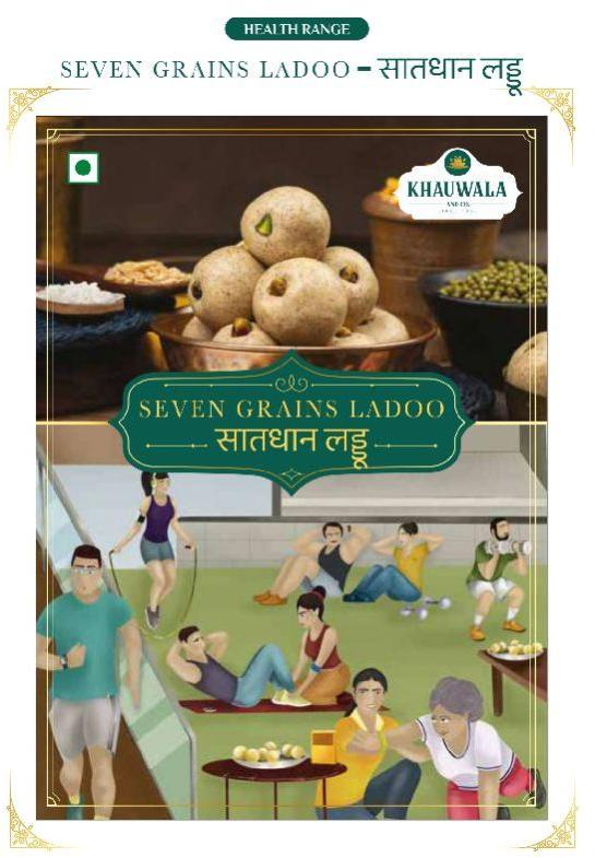 Khauwala Seven Grains Ladoo, Packaging Size : 200gm