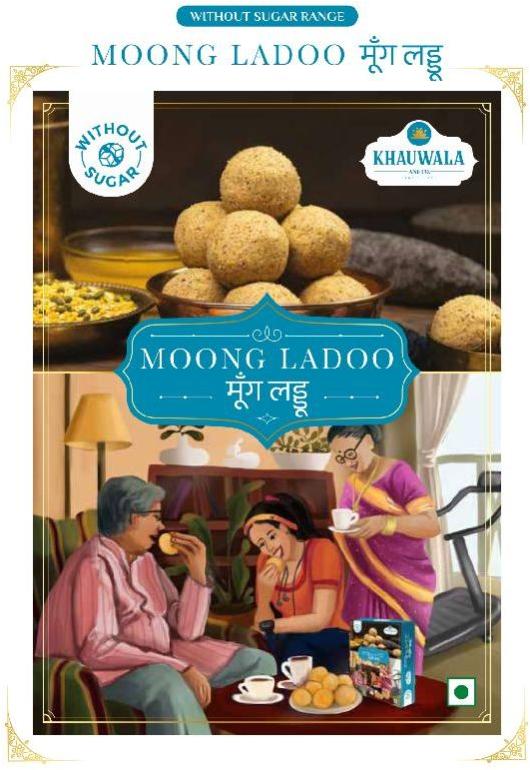 Khauwala Sugar Free Moong Ladoo, Packaging Type : Sweet Box