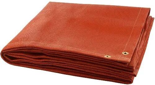 Plain EC THERMO Fiberglass Welding Blanket, Color : Red, Gray