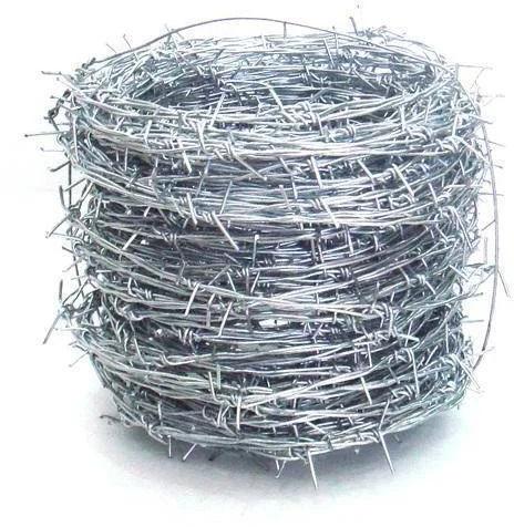 Iron Barbed Wire, For Cages, Construction, Length : 20-40mtr