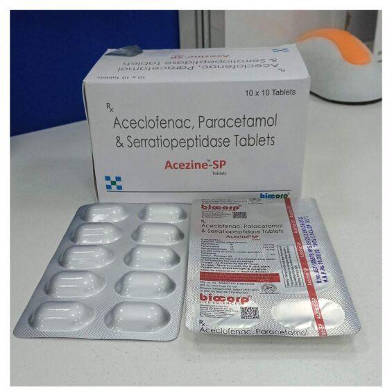 Aceclofenac Paracetamol And Serratiopeptidase, Packaging Type : 10*10