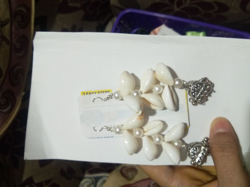 Oxidised Cowrie 20gm shell earrings, Packaging Type : Plastic Packet, Fabric Bag