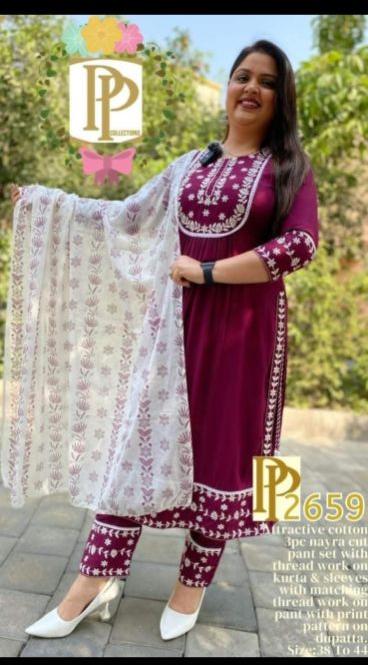 Cotton Mulmul Kurti Pant Set