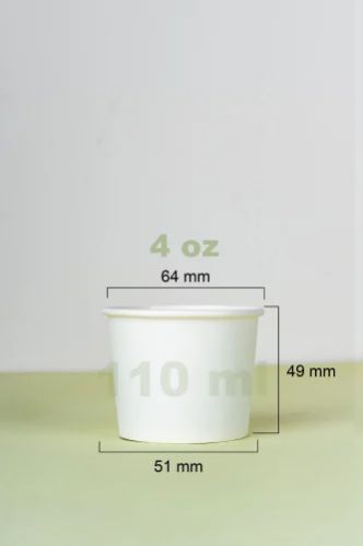 110ml Regular Plain Paper Cup, Pack Size : 100