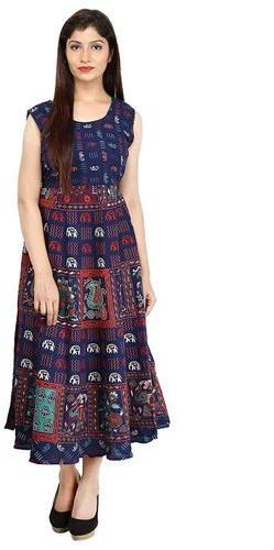 Printed Ladies Rajasthani Dress, Size : M, XL