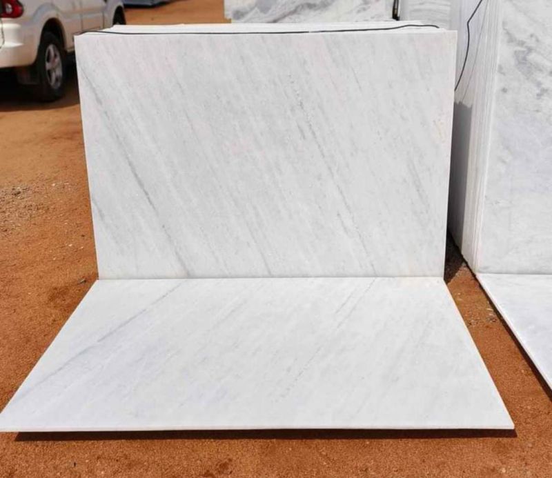 Rectangular Dharmeta White Marble Slabs, For Construction, Flooring, Table Top, Feature : Stylish Design