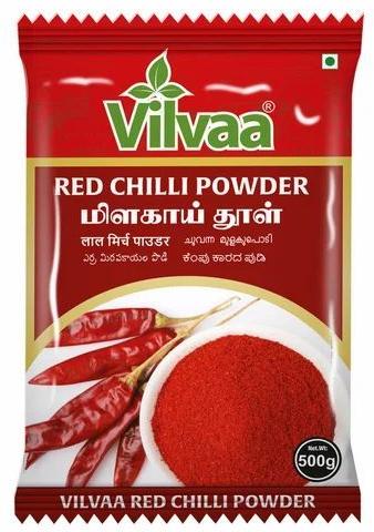 500g Vilvaa Red Chilli Powder, Packaging Type : Plastic Packet