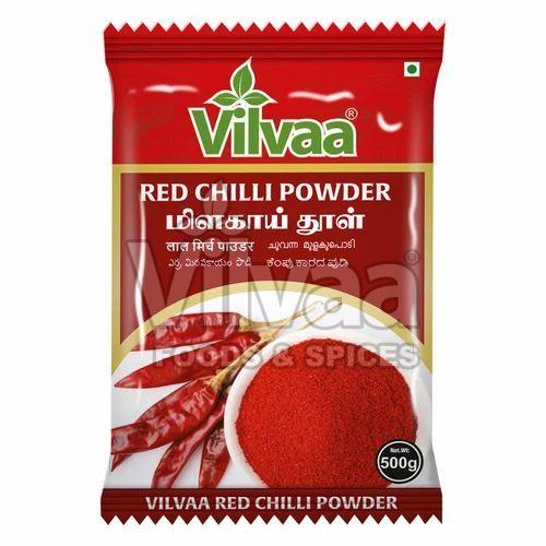 500g Vilvaa Red Chilli Powder, Packaging Type : Plastic Packet