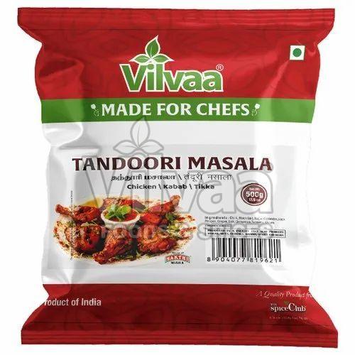 500g Vilvaa Tandoori Masala Powder, for Cooking, Spices, Certification : FSSAI Certified