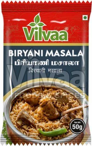 Brown 50g Vilvaa Biryani Masala Powder, For Cooking, Spices, Certification : Fssai Certified
