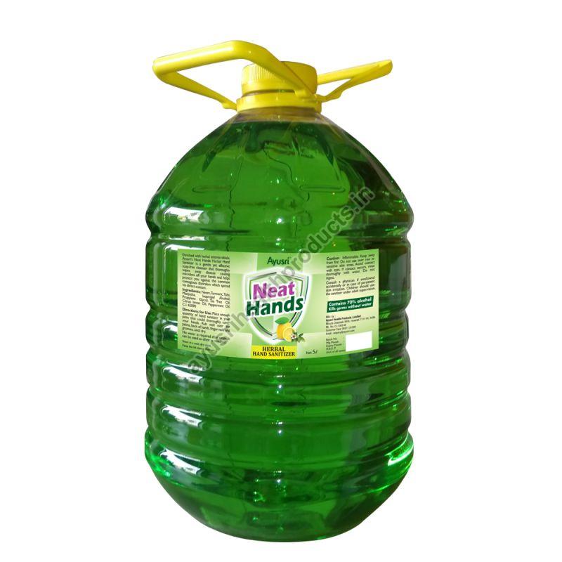 5 Ltr. Herbal Hand Sanitizer, Packaging Type : Pump Bottle