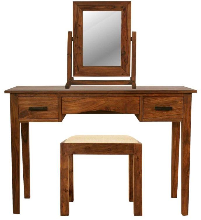 Rockford Solid Wood Dressing Table Set with Stool