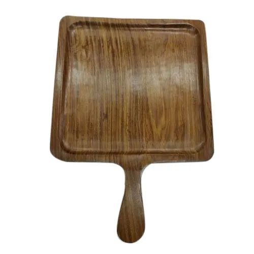 Handcrafted Square Wooden Platter, for Kitchen Use, Size : 25x35.3x1.7 cm