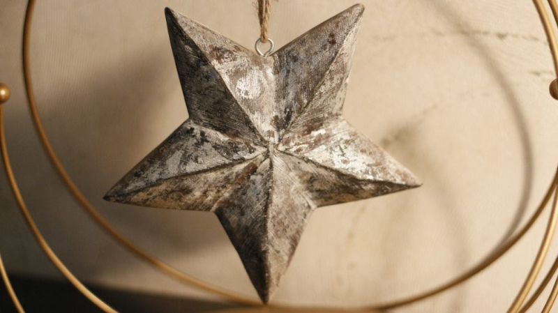 Medium Size Wooden Hanging Star