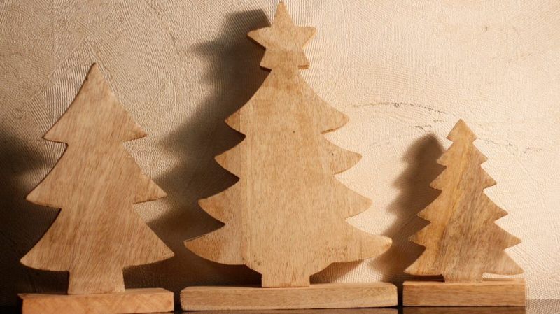 Set of 3 Wooden Christmas Tree