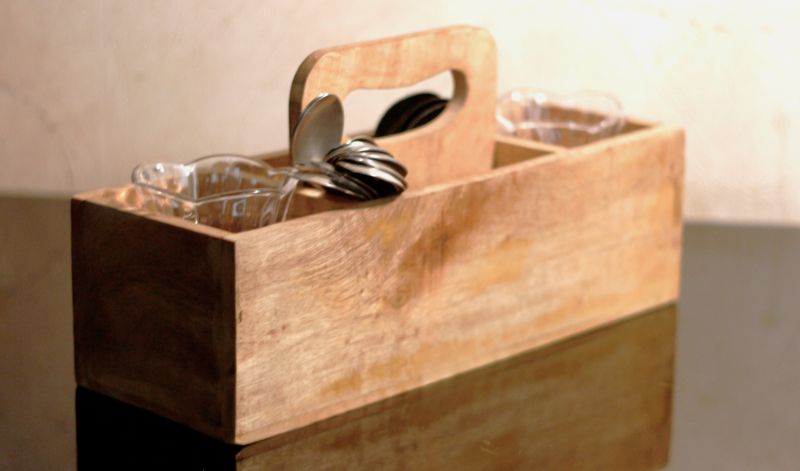 Rectangle Wooden Caddy Organizer, for House Hold Use, Feature : Eco-Friendly