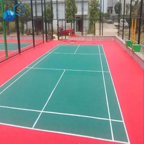 PP Tiles Interlocking Tennis Court Flooring, Color : Green, Red