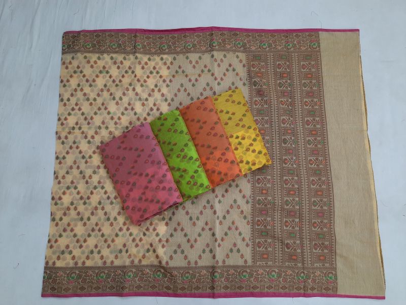 Ss Biwing cotton silk sarees, Color : 5 color