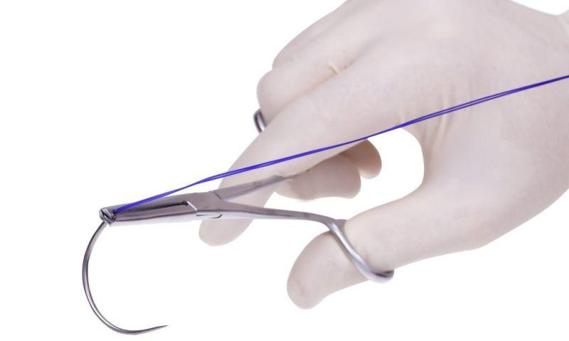Stainless Steel Disposable Surgical Sutures, Color : Silver