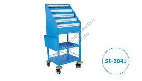 Metal Polished Emergency Drug Trolley, for Hospital, Feature : Durable, Fine Finishing, High Quality