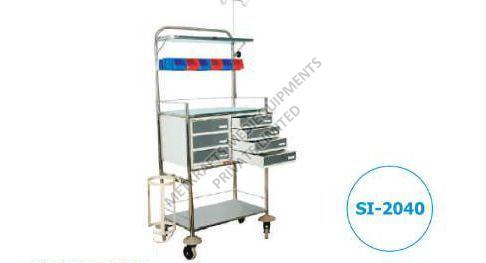 Stainless-steel Polished Hospital Crash Cart Trolley, Feature : Durable, High Quality, Shiny Look