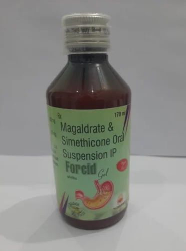 Magaldrate And Simethicone Oral Suspension, For Clinical, Pack Size : 170 Ml