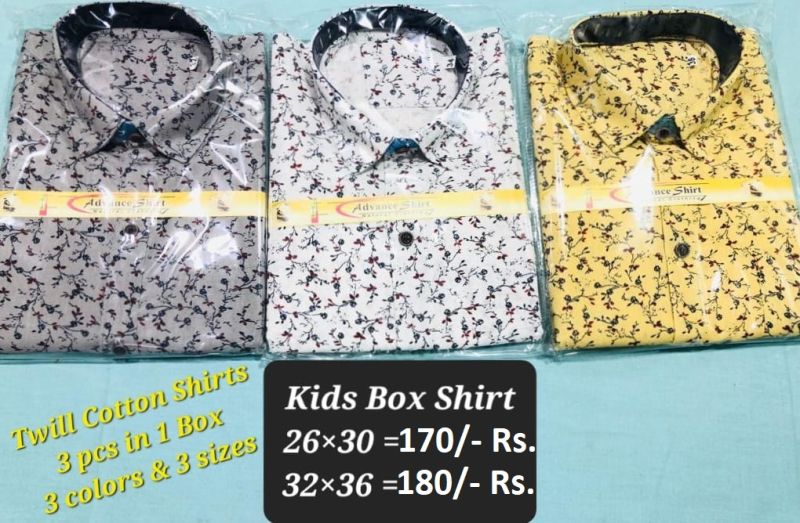 Cotton Collar Neck boys printed shirts, for Textiles, Packaging Size : 50 Pieces