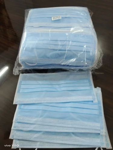 Non Woven 3 Ply Face Mask, For Medical Purpose, Anti Pollution, Color : Blue