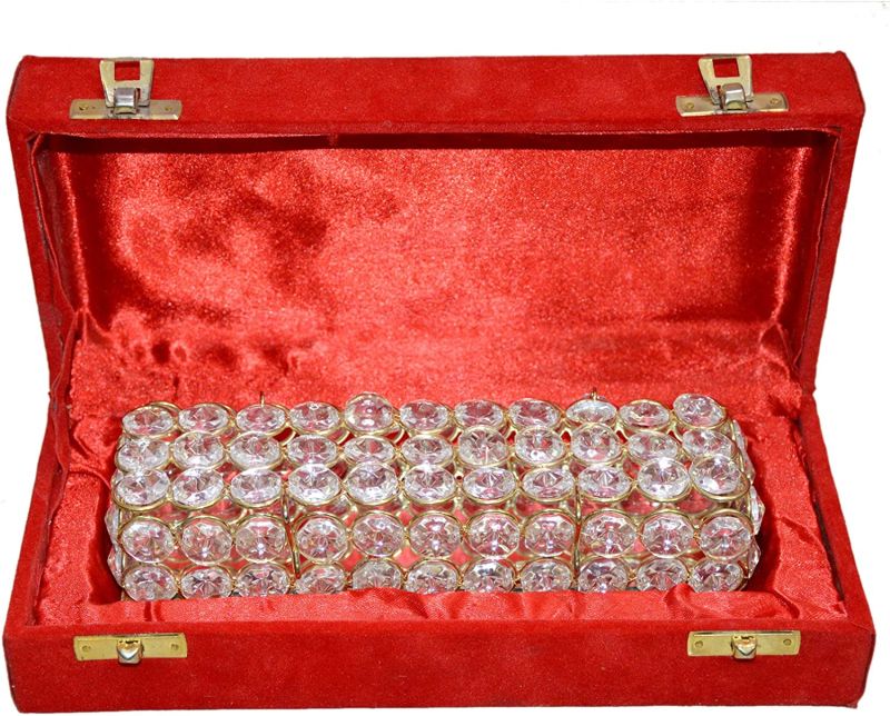 Polished Marusthali Crystal Jewellery Box, Color : Transparent