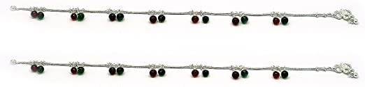Marusthali Polished Silver Traditional Anklets, Size : Standard