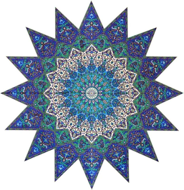 Marusthali Cotton Printed Star Mandala Tapestry, Shape : Round