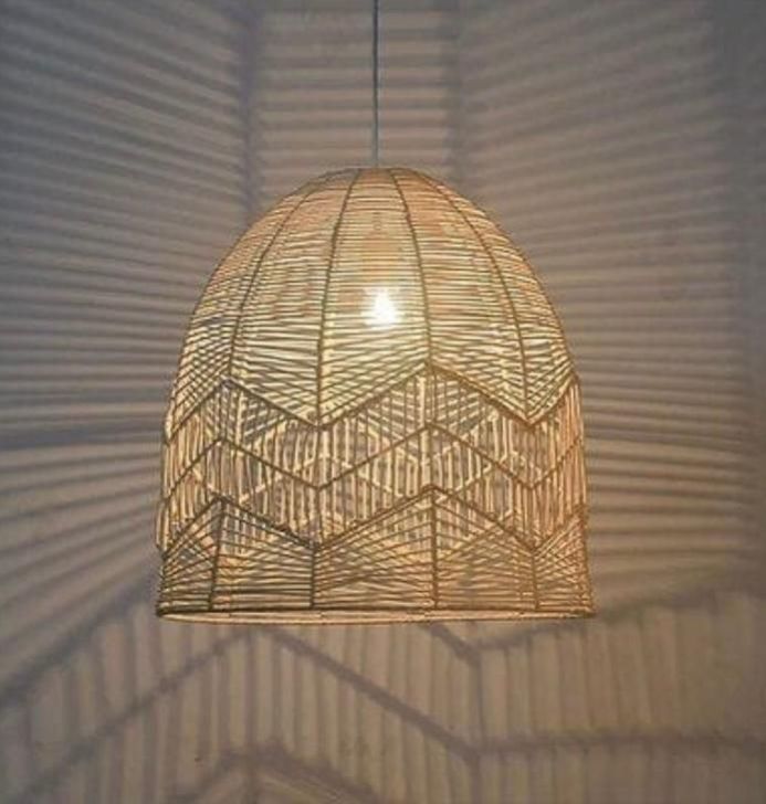 Rattan Hanging Ceiling Pendant Lamp Shade, for Lighting, Style : Modern