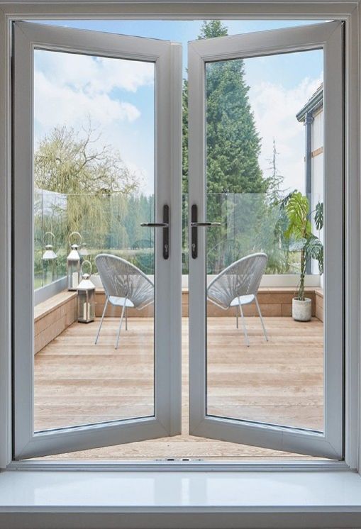 Polished Aluminium French Window, Shape : Rectangular