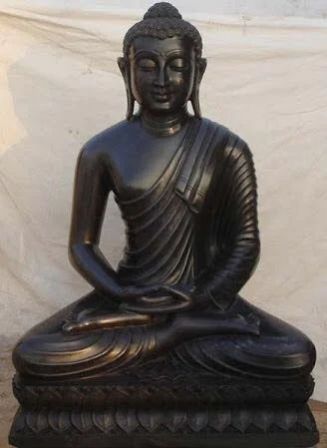 Polished Black Marble Buddha Statue, for Shiny